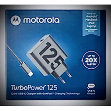 Motorola MC-1252 TurboPower Travel Charger USB-C 125W avec USB-C/USB-C Cable Black